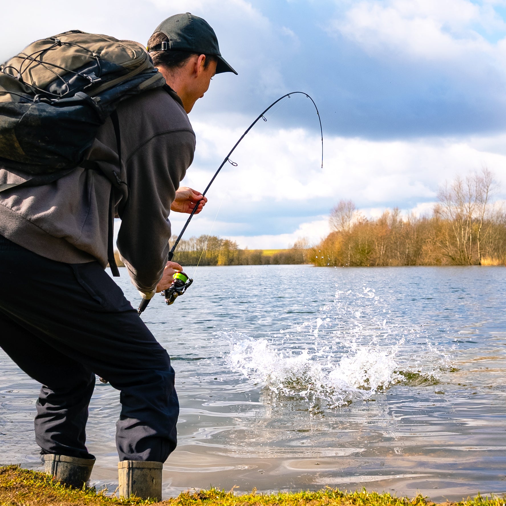 Carl hooks into a big pike using the light lure rod